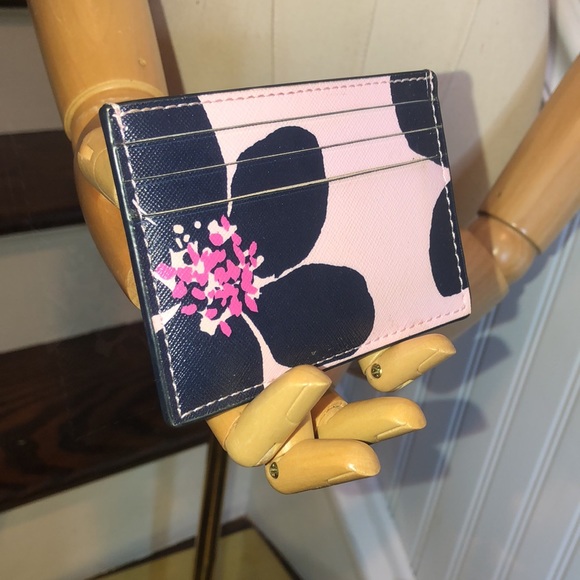 SEE KATE SPADE HIBISCUS BAG FOR SALE - KATE SPADE Pink Hibiscus Card Holder NWOT - Picture 6 of 15